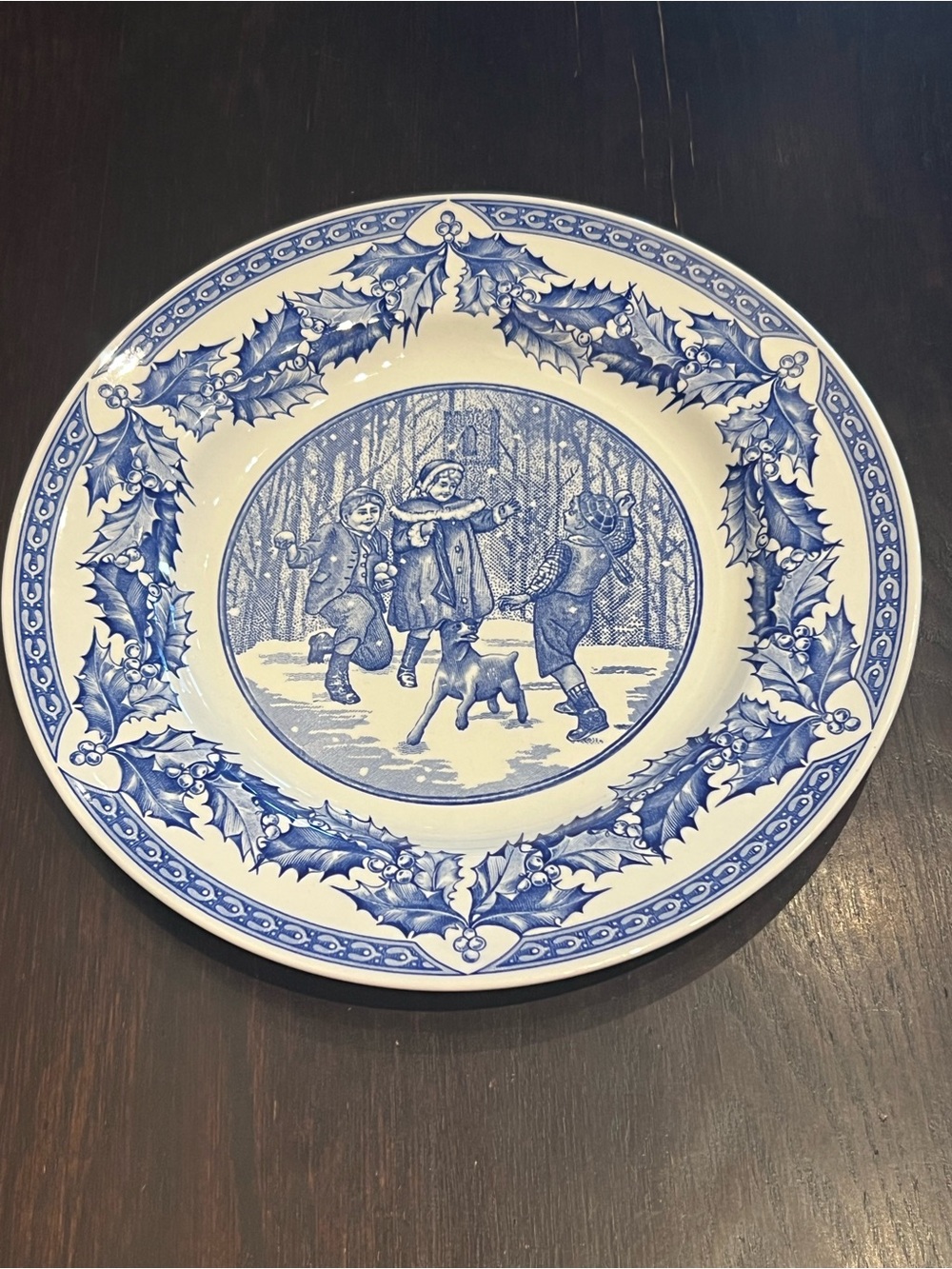 Spode- Blue Holiday Scene Decorative Dinner Plate Third Issue
